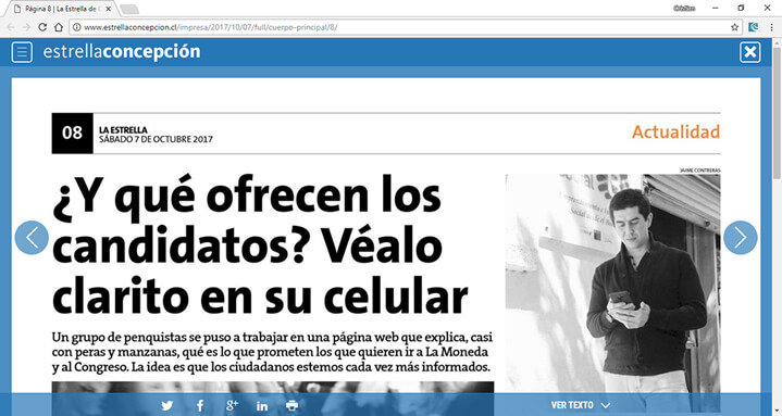 candidatoschile.cl en Diario La Estrella de Concepción